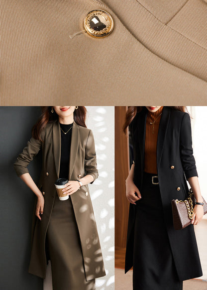 Modern Khaki Double Breast Formal Trench Coat Spring YJ026 ABC