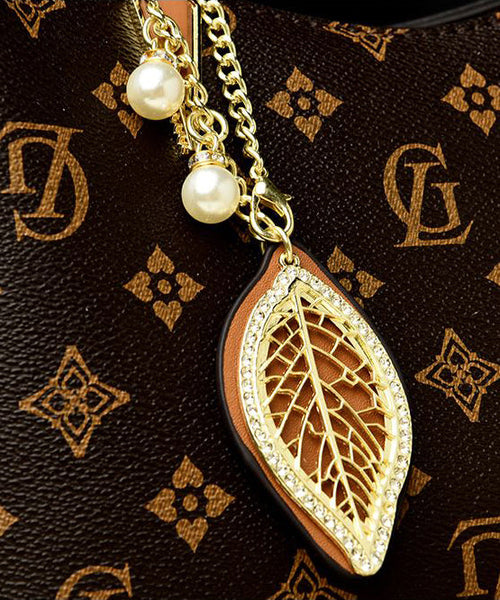 Modern Khaki Print Large Versatile Leather Tote Handbag MM027 Bag-BGS240620