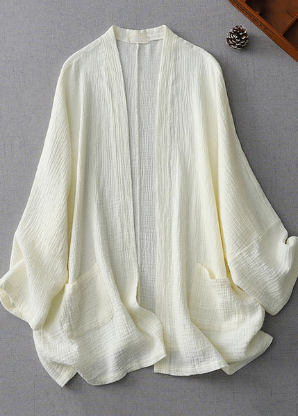 White Cardigan Cotton Modern Spring Milk Oversized FashionChic