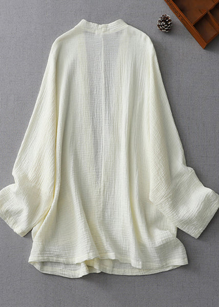 White Cardigan Cotton Modern Spring Milk Oversized FashionChic