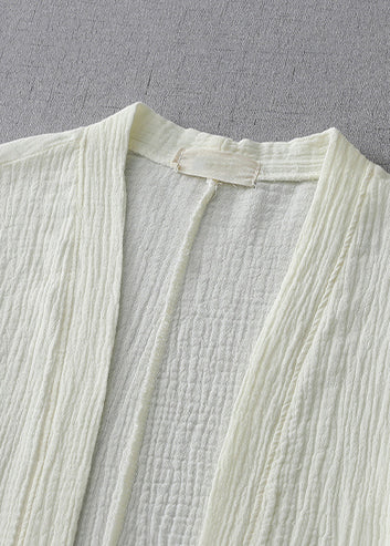 White Cardigan Cotton Modern Spring Milk Oversized FashionChic