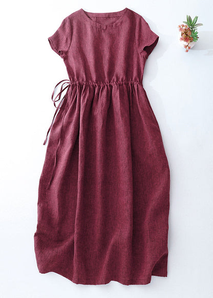 Long Linen Cinched Summer Dress Modern Mulberry FashionChic
