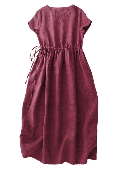 Long Linen Cinched Summer Dress Modern Mulberry FashionChic