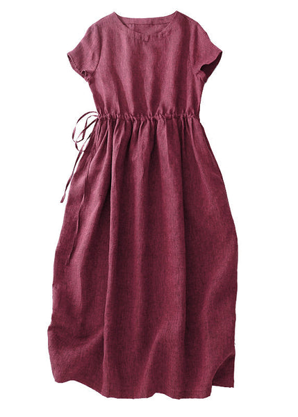 Long Linen Cinched Summer Dress Modern Mulberry FashionChic