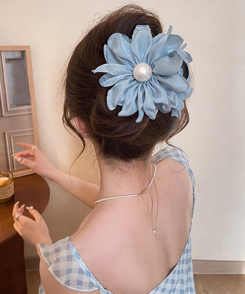 Hairpin Pink Pearl Modern Art Floral Fabric Acrylic FashionChic