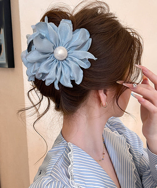 Hairpin Pink Pearl Modern Art Floral Fabric Acrylic FashionChic