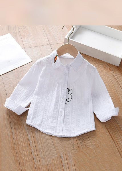Modern Pink Peter Pan Collar Print Cotton Girls Blouse Long Sleeve YU1033 WS-RCTZ-LTP240529