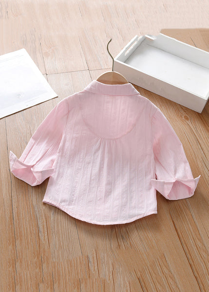 Modern Pink Peter Pan Collar Print Cotton Girls Blouse Long Sleeve YU1033 WS-RCTZ-LTP240529