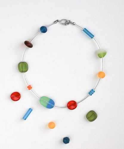 Necklace Alloy Asymmetrical Beads Modern Bead Gratuated Rainbow FashionChic