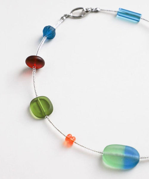 Necklace Alloy Asymmetrical Beads Modern Bead Gratuated Rainbow FashionChic