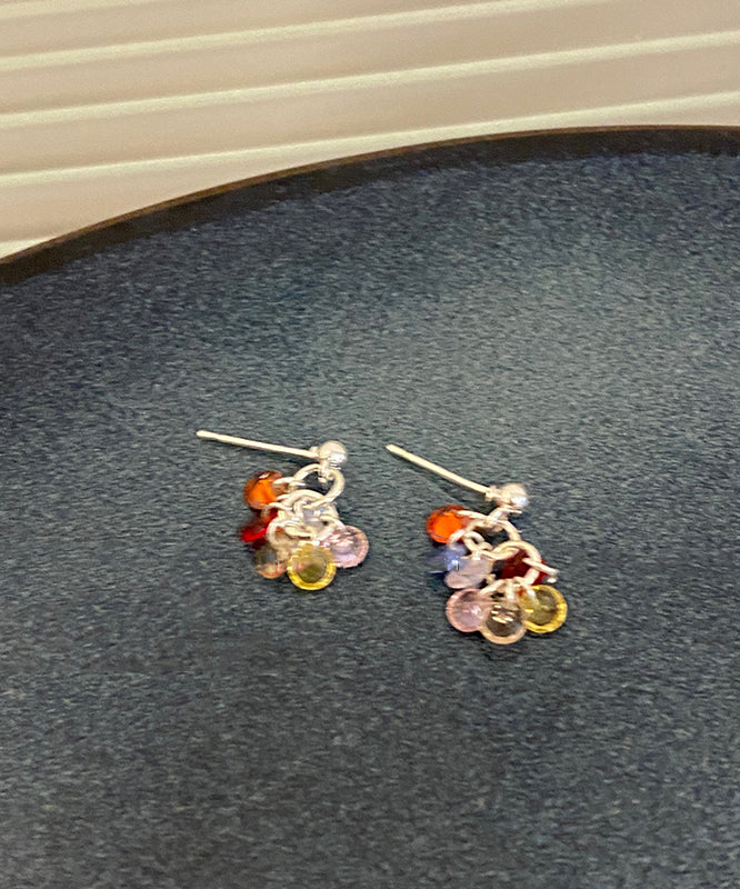 Earrings Alloy Modern Rainbow Drop Zircon Beads FashionChic