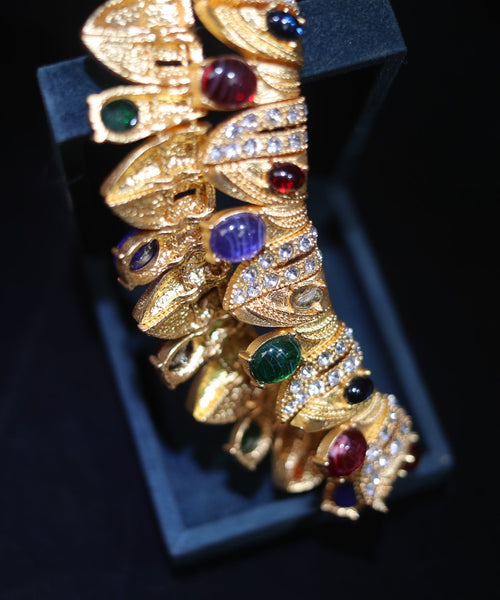 Modern Rainbow Ancient Gold Zircon Gem Stone Choker GH1029 Ada Fashion