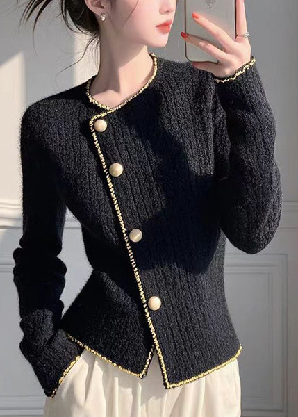 Modern Red O Neck Button Knit Slim Fit Coat Spring YY035 ABC