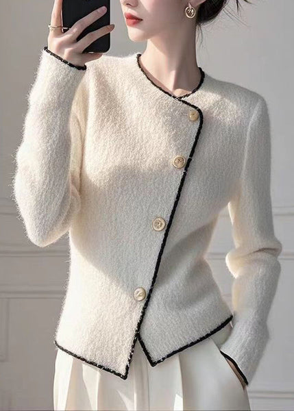 Modern Red O Neck Button Knit Slim Fit Coat Spring YY035 ABC