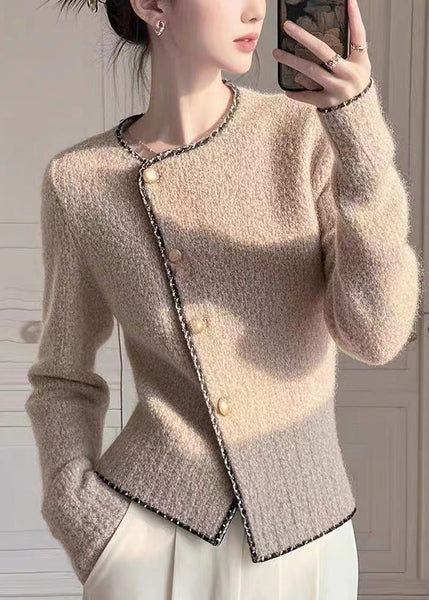 Modern Red O Neck Button Knit Slim Fit Coat Spring YY035 ABC