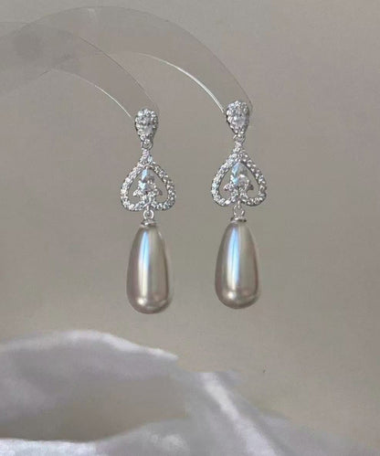Silk Modern Earrings Drop Copper Overgild Zircon Pearl FashionChic