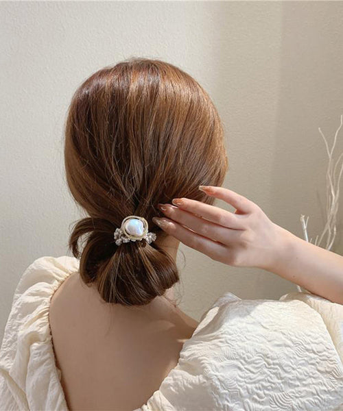 Modern White Alloy Pearl Zircon Hair Rope ET033 ABC