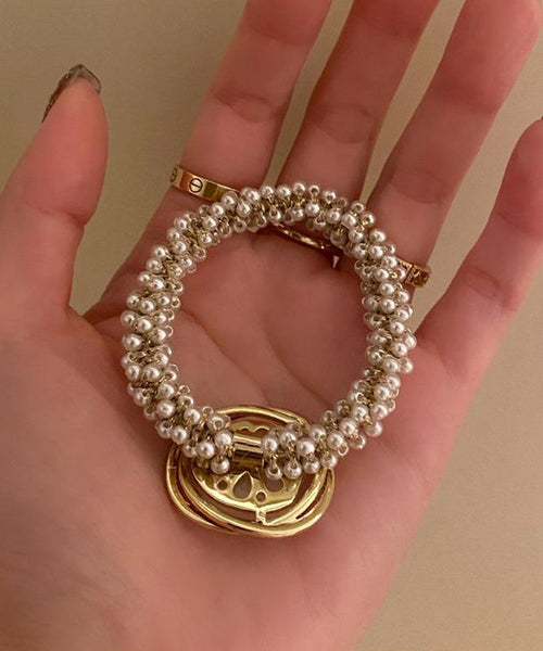 Modern White Alloy Pearl Zircon Hair Rope ET033 ABC