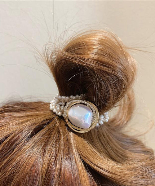 Modern White Alloy Pearl Zircon Hair Rope ET033 ABC