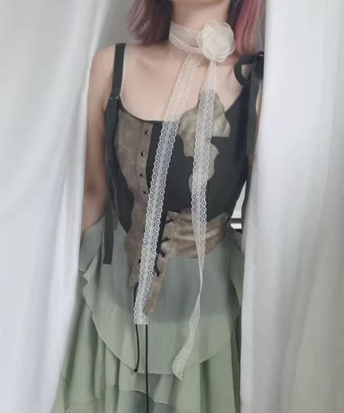 Modern White Lace Hollow Out Floral Necklace YA006 ABC