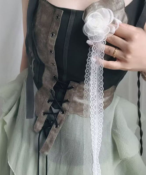 Modern White Lace Hollow Out Floral Necklace YA006 ABC