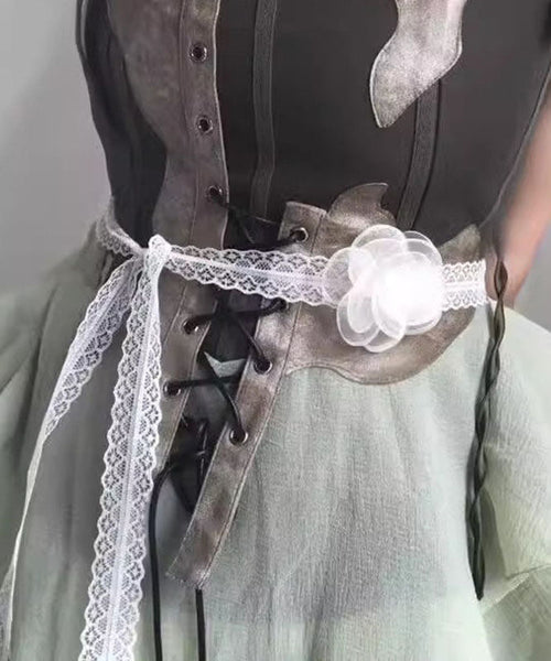 Modern White Lace Hollow Out Floral Necklace YA006 ABC