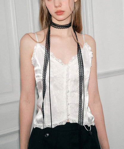 Modern White Lace Hollowed Out Scarves Floral Necklace YR009 ABC