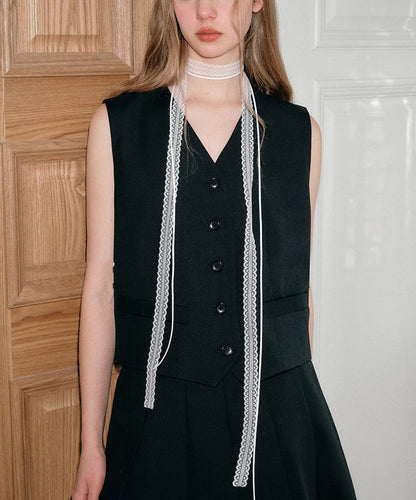 Modern White Lace Hollowed Out Scarves Floral Necklace YR009 ABC