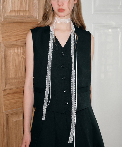 Modern White Lace Hollowed Out Scarves Floral Necklace YR009 ABC