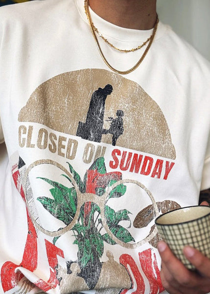 Neck Print T Cotton White Shirts Summer Modern Letter O FashionChic