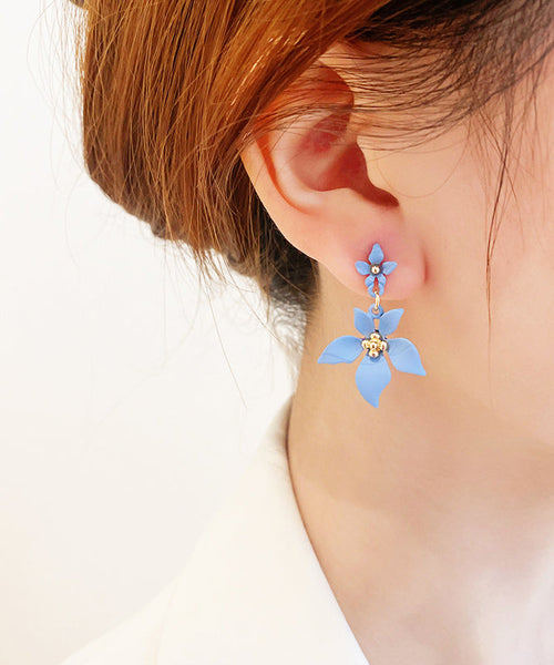 Modern Yellow Sterling Silver Alloy Floral Drop Earrings YZ002 ABC