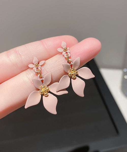 Modern Yellow Sterling Silver Alloy Floral Drop Earrings YZ002 ABC