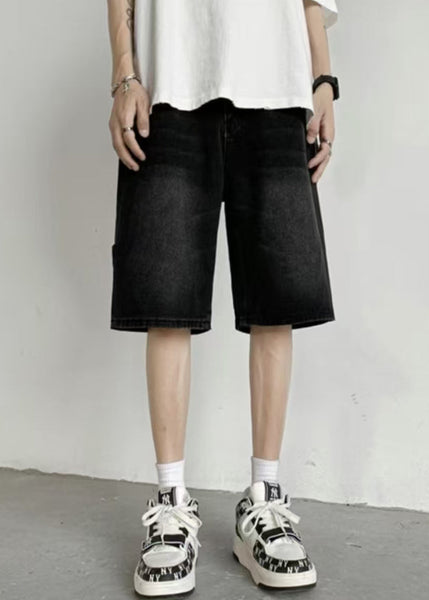 Mud Yellow Pockets Denim Mens Shorts High Waist Summer YL019 ABC