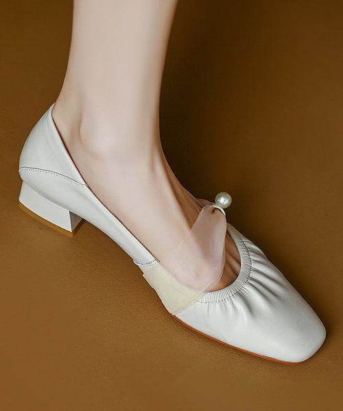 Mulberry Classy Chunky Shoes Cowhide Leather Splicing RI032 ABC