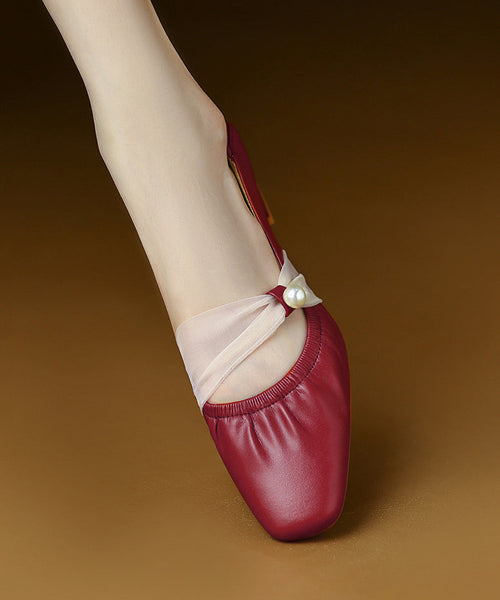 Mulberry Classy Chunky Shoes Cowhide Leather Splicing RI032 ABC