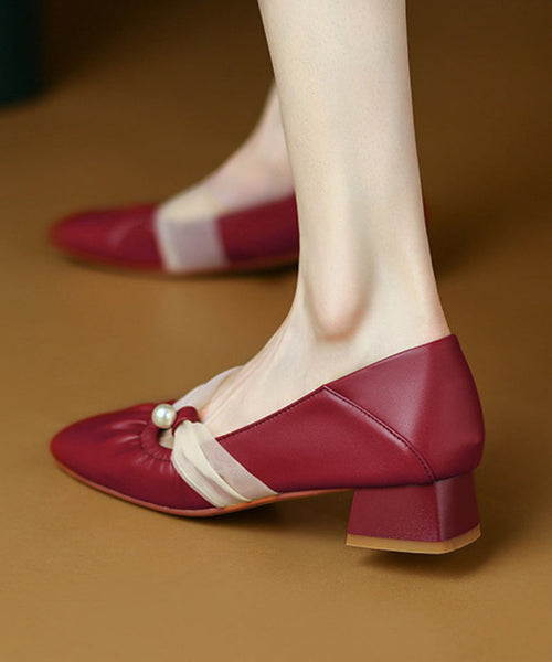 Mulberry Classy Chunky Shoes Cowhide Leather Splicing RI032 ABC