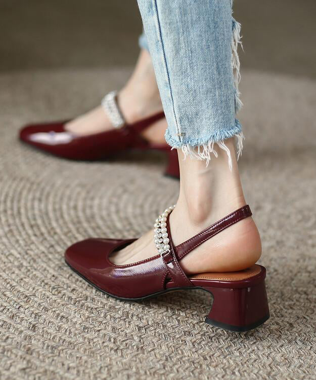 Mulberry Nail Bead Splicing French Chunky Sandals RI020 ABC