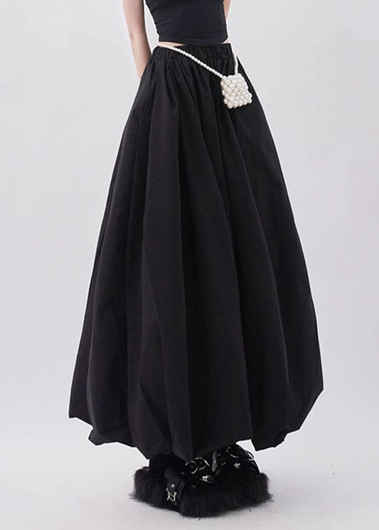 Waist High A Black Line Summer Natural Skirts Pockets FashionChic