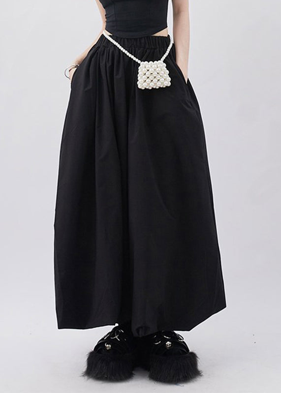 Waist High A Black Line Summer Natural Skirts Pockets FashionChic