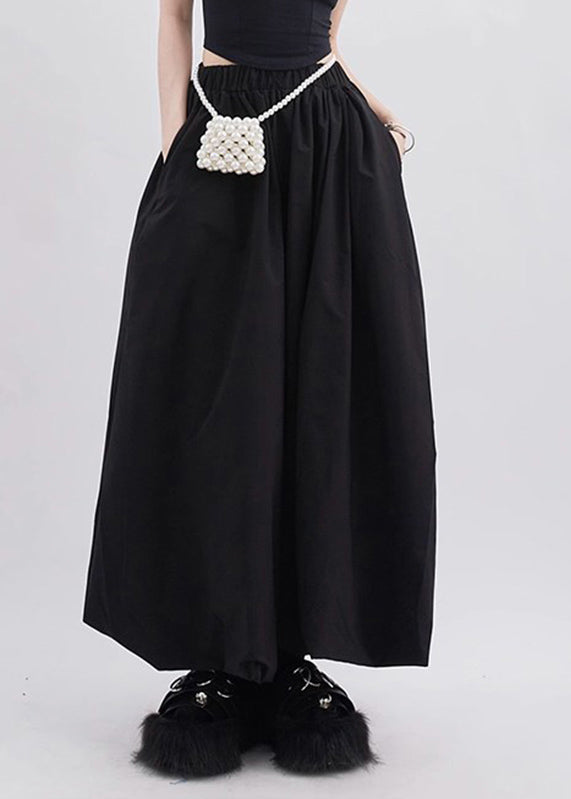 Waist High A Black Line Summer Natural Skirts Pockets FashionChic