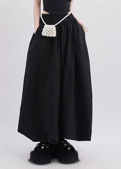 Waist High A Black Line Summer Natural Skirts Pockets FashionChic