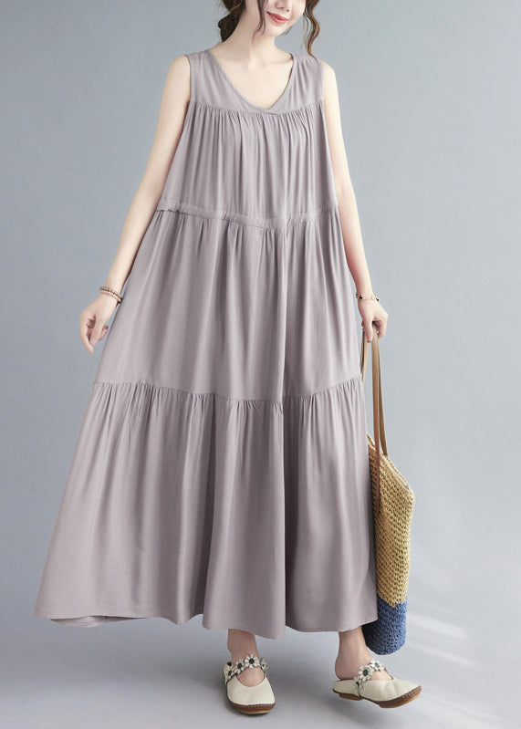 Natural Black Wrinkled Patchwork Long Dress Summer GH1016 Ada Fashion