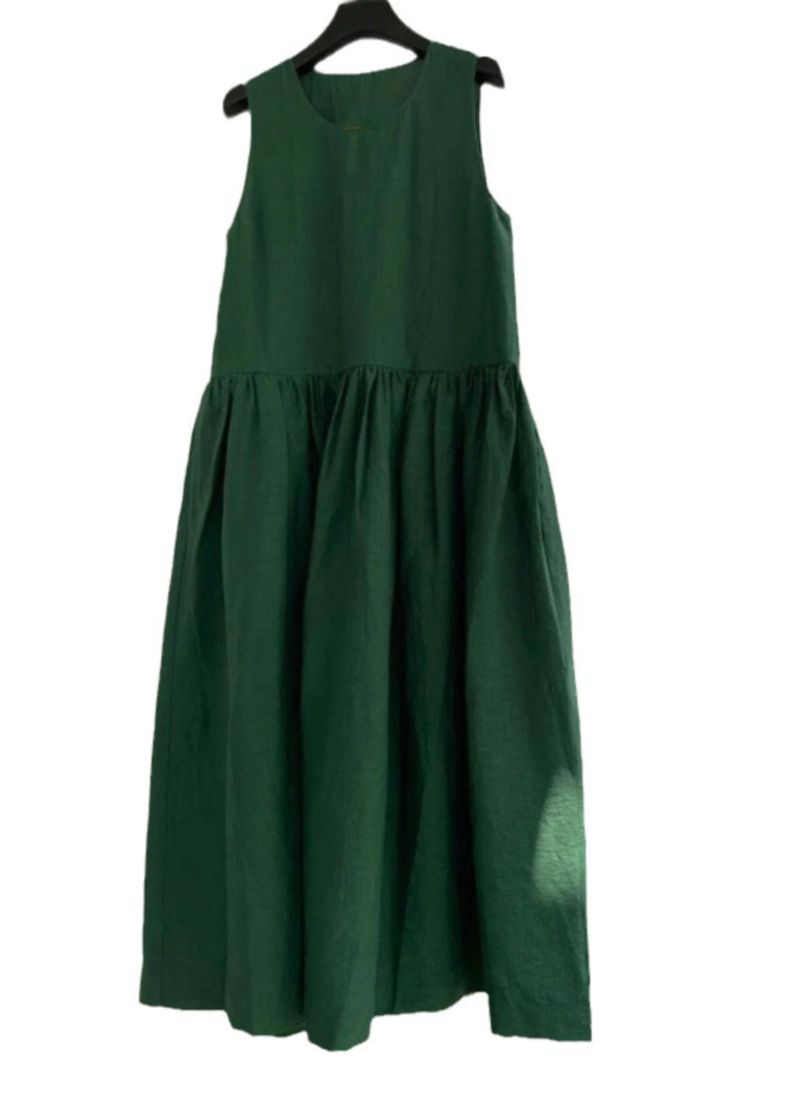 Natural Green Patchwork Solid Maxi Dress Summer QB023 HS-SDLS241025