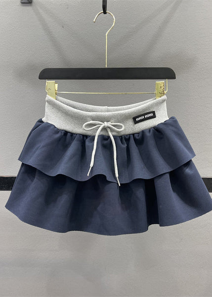 Elastic Natural Drawstring Line Waist Skirts A Grey FashionChic