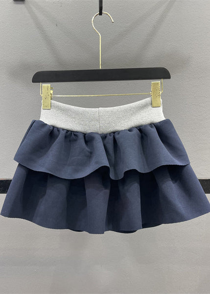 Elastic Natural Drawstring Line Waist Skirts A Grey FashionChic