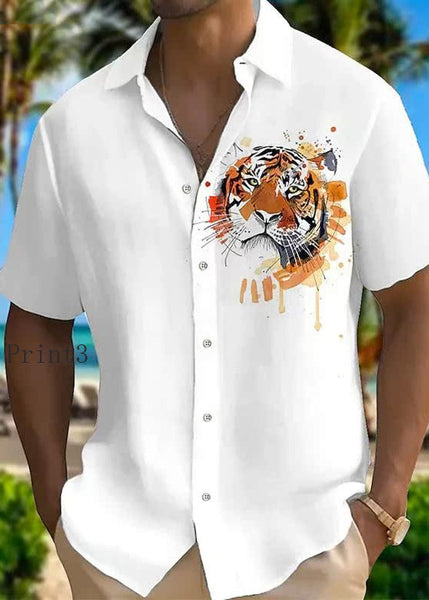 New Summer Shirts Cotton Collar Print Pan Men Animal Peter FashionChic