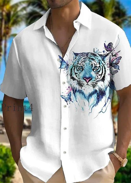 New Summer Shirts Cotton Collar Print Pan Men Animal Peter FashionChic
