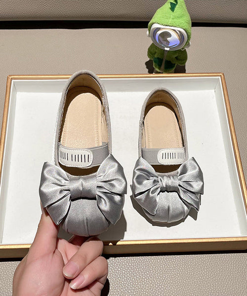 Splicing Bow New Apricot Girls Shoes Flat FashionChic