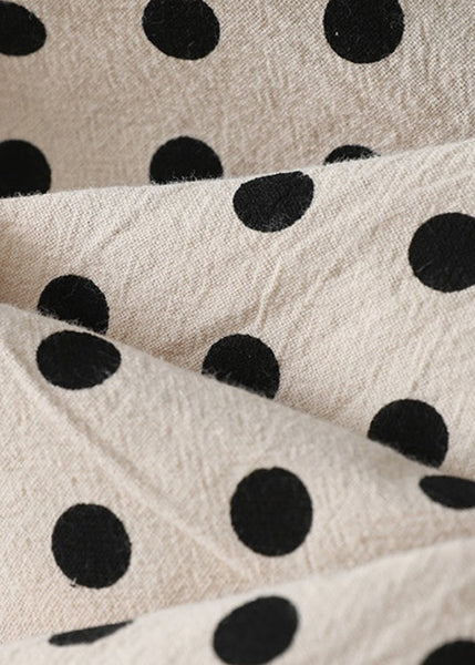 New Apricot Dot Pockets Elastic Waist Cotton Crop Pants Summer GG059 MZF-CPTS240610