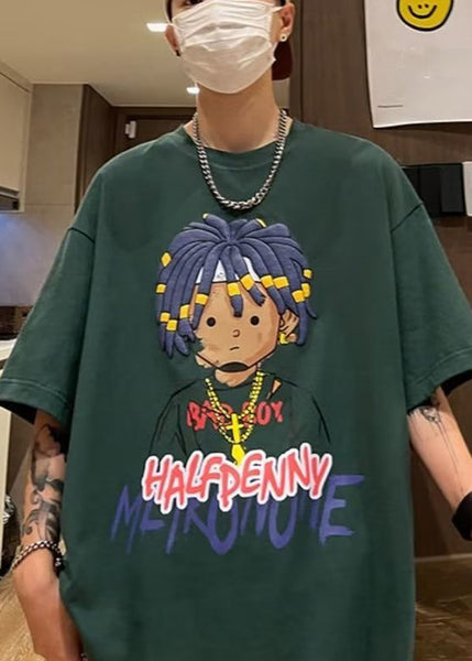 New Original Cotton Apricot Design Shirts Print Men Half Sleeve T FashionChic